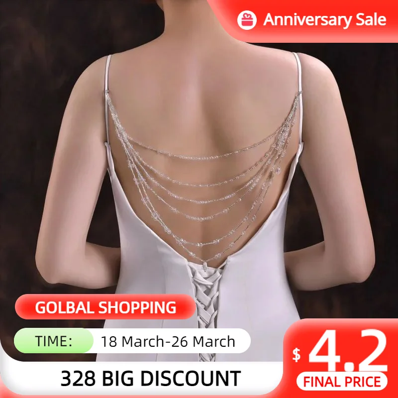 Wraps SG04 with Bridal Rhinestones Bracelet Crystal Beaded Bolero Back Jewelry Body Chain Women Accessories Off Shoulder smile