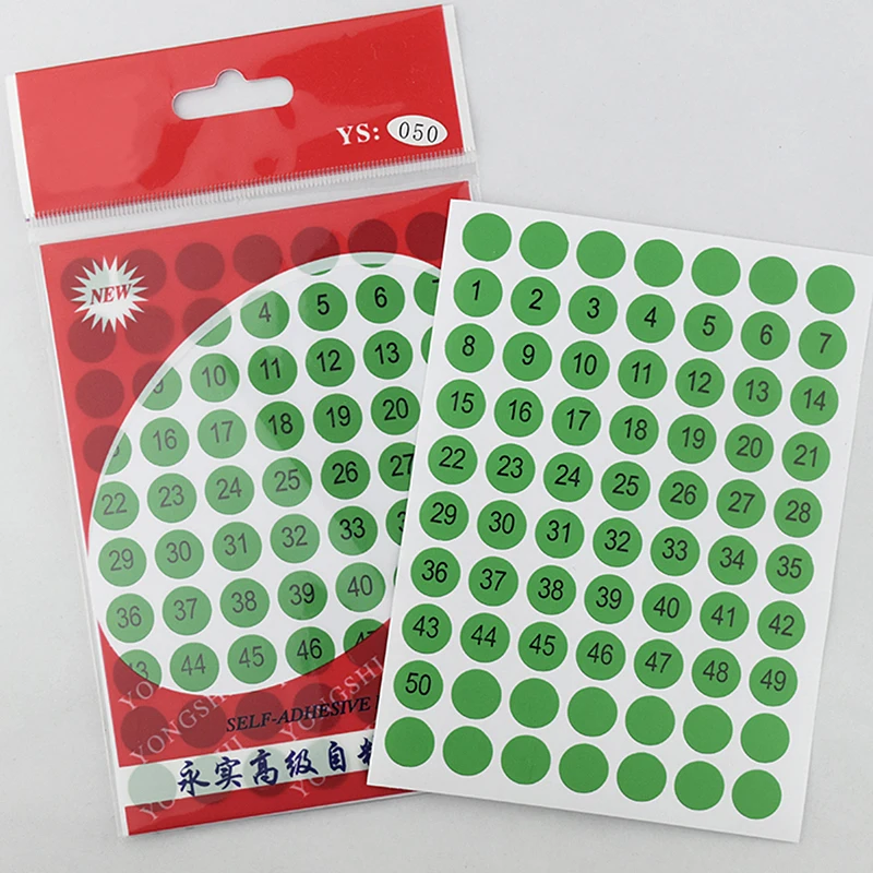 1-50 12PCS/lot Numbered Sticker Sequential Small 1cm Round Circle Number Label Consecutive For Party Gift smile