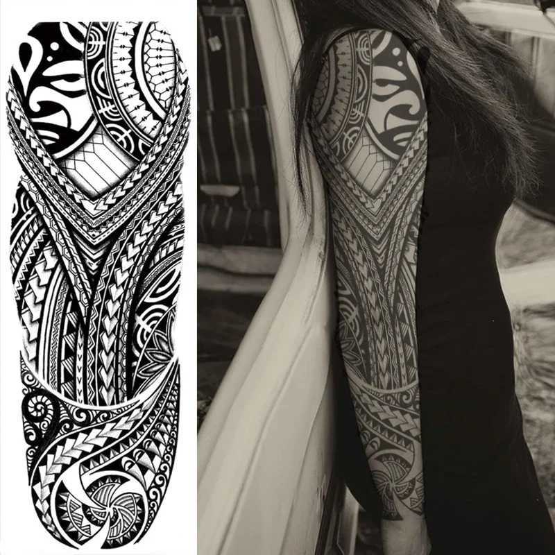 Waterproof temporary tattoo stickers masks totems arrows geometric full sleeves fake tattoos sparkling tattoos W250410