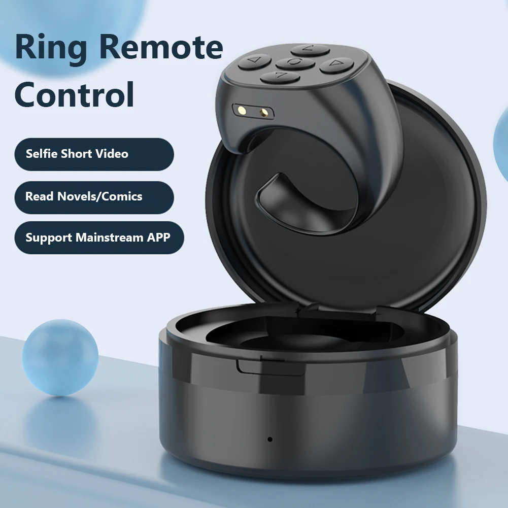 Fingertip Remote Control Ring For Tik-Tok Bluetooth Buttons Portable Mobile Phone Selfie Timer Page Turner Controller Flipping