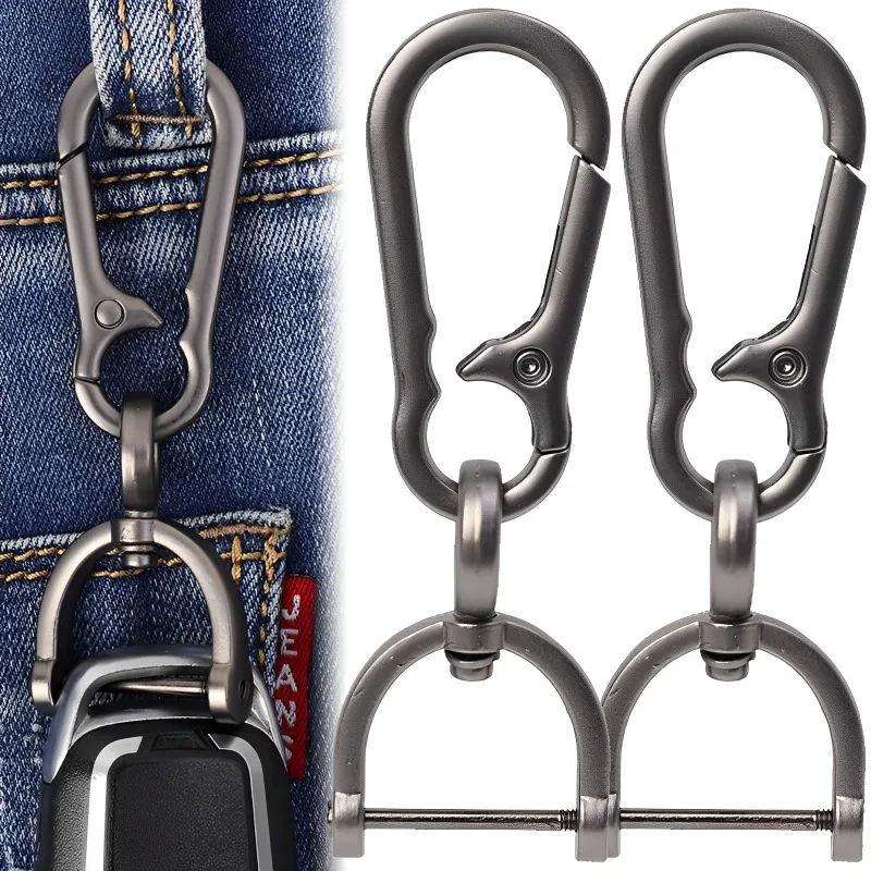 Keychain Simple Car Creative Strong Carabiner Shape Keyring Climbing Hook Key Aluminium Alloy Man ddmysmile Unisex Gift Auto Interior Smile