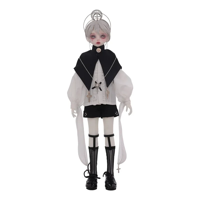 BJD Satani 1/4 Doll British style Fullset Of White Long-sleeved Shirt With Black CapeToys Resin Gifts Dolls smile