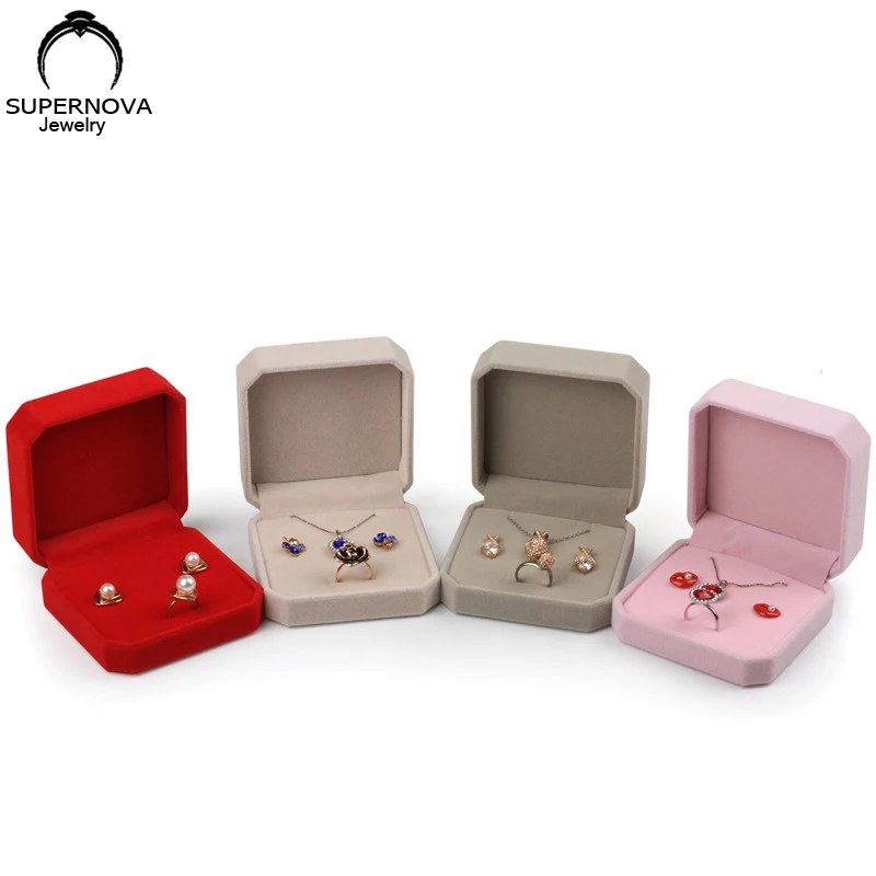 Jewelry Box Veet Boutique Ring Necklace Earring Jewelry Set Gift Box Bracelet Storage Jewelry ddmysmile Storage Box Tray Storage Smile