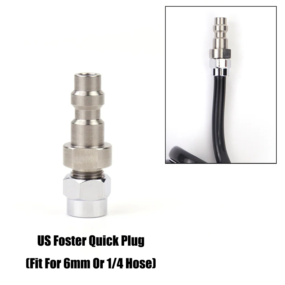 HPA (US Foster) 23-2 Male / 2302 Female Quick Disconnect QD Push-In Plug Fitting to 6MM - 6.35MM OD Hose