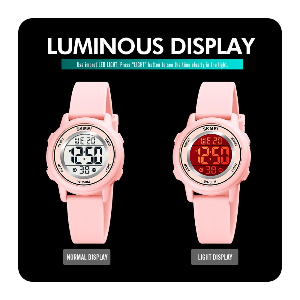 SKMEI 1721 LED 2025 Light new Digital Children Sport Watches Stopwatch Calendar Clock 5Bar Waterproof Kids Wristwatch For Boys Girls Gift