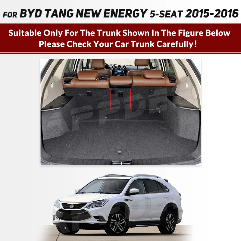 Auto Full Coverage Trunk Mat For BYD Tang 5-Seat New Energy 2015 2016 Car Boot Cover Pad Cargo Interior Protector Accessories