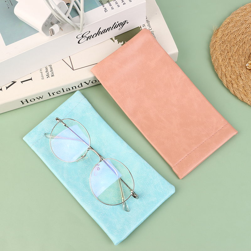 PU Bag Glasses Soft Sunglasses Case Automatic Closed Eyewear Pouch Data Cable Earphone Storage Bag Glasses Protective Cover smile