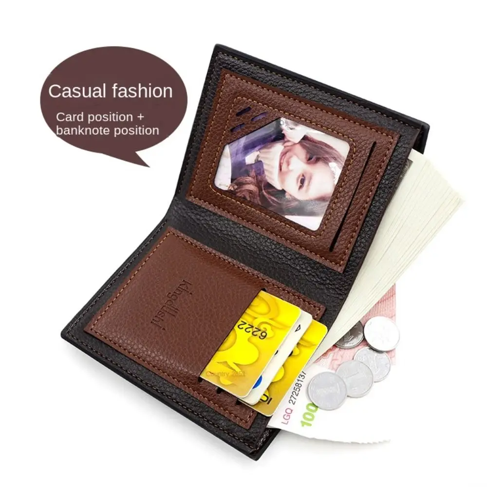 Classic Men Wallet Leather Black Soft Purse Coin Pocket Credit Card Holder smile