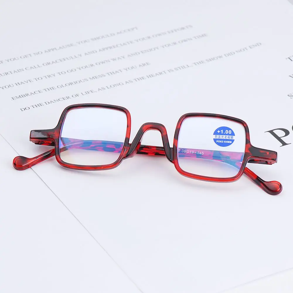 Printed Flower Vintage Square Anti Blue Light Reading Glasses Men Women Retro Presbyopic Computer Eyeglasses Hyperopia Eyewear smile