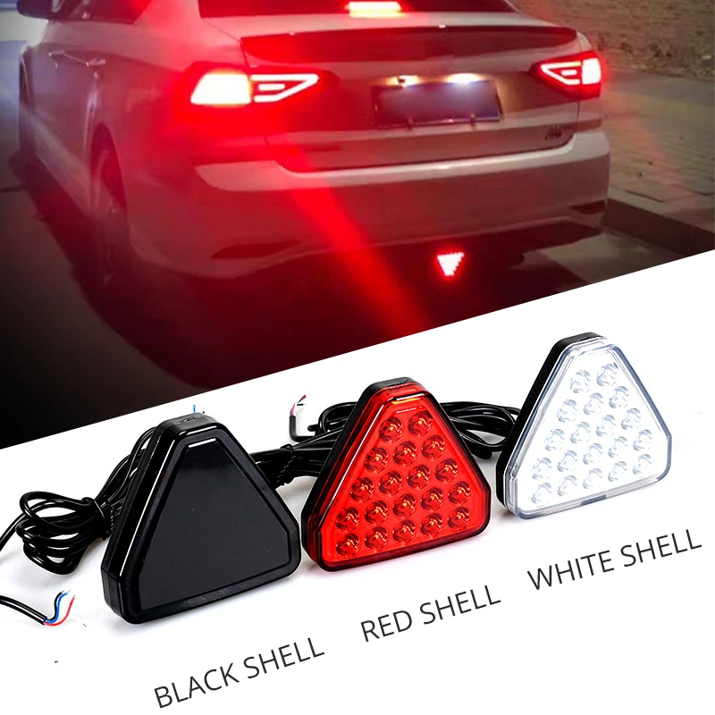 Universal 19LED Brake Signal Light F1 Triangle Style Sport Car Rear Third Brake Lights Auto Tail Warning Lamp 12V For JDM BBA