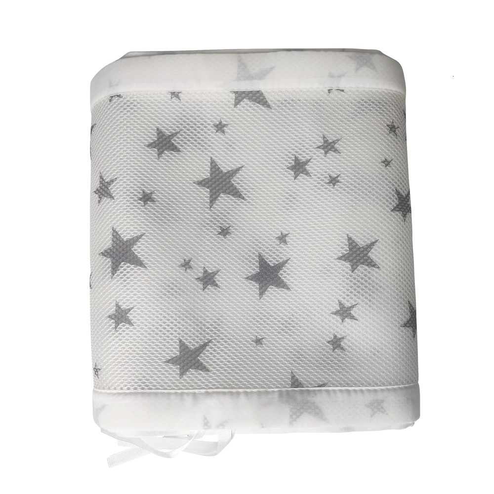 2pcs Protector Nursery Cartoon Printed Home Soft Cot Liner Accessories Breathable Mesh Bedroom Washable Bedding Baby Crib Bumper 240326