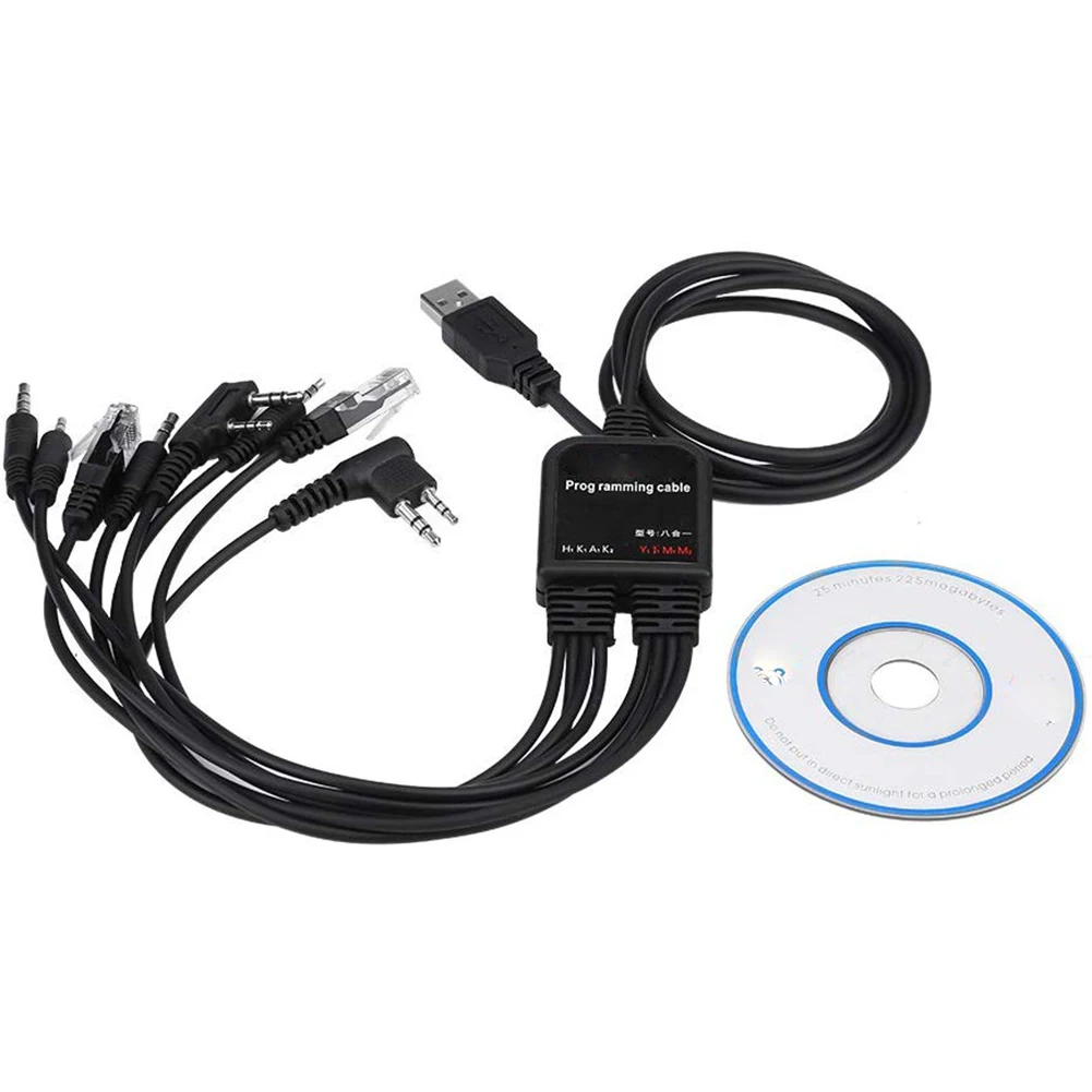 Multifunctional 8 In 1 2025 USB Programming Cable Compatible new With Walkie Talkie For KENWOOD/QuanSheng/HYT/Motorola/YAESU/ICOM Radio
