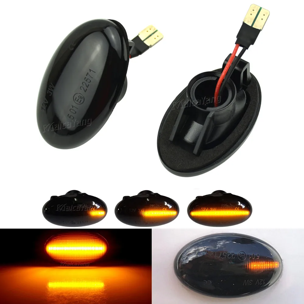 2pcs Dynamic LED Car Side Marker Lights For Mercedes Benz Repeater Signal Lamps Smart W450 W452 A-Class W168 Vito W639 W447