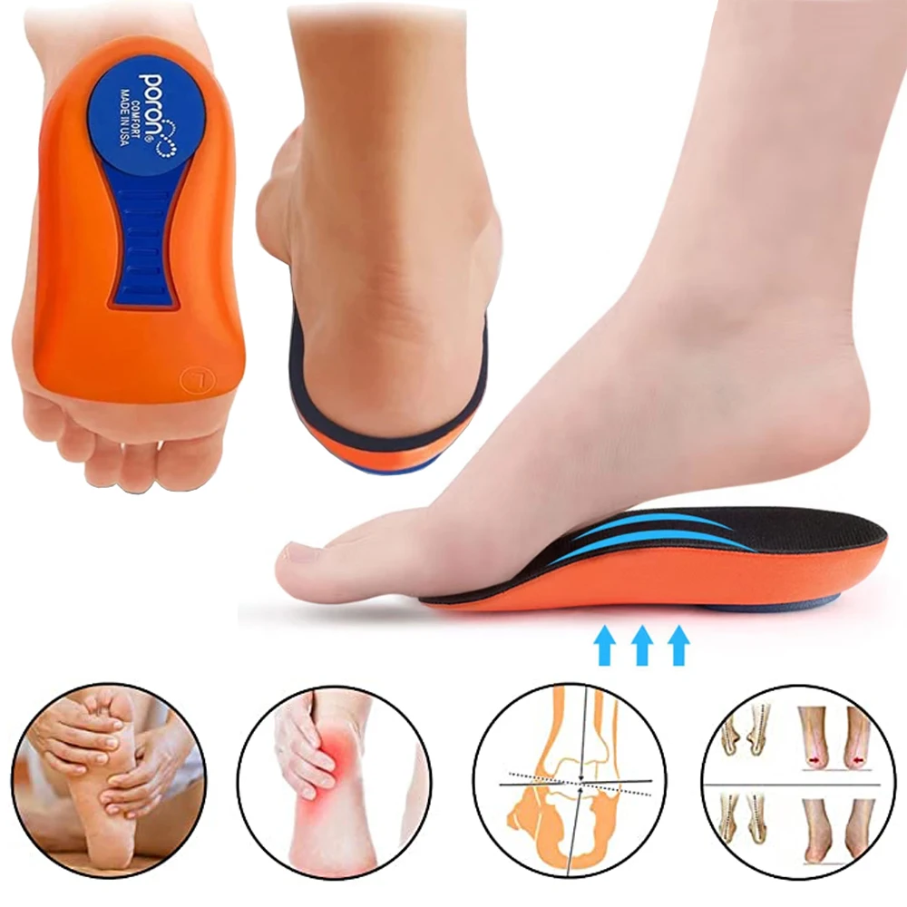 Sport Orthopedic Insoles for Plantar Fasciitis Orthotics Flat Feet Arch Support Insoles Heel Spur Treatment Pain Relief Shoe Pad smile