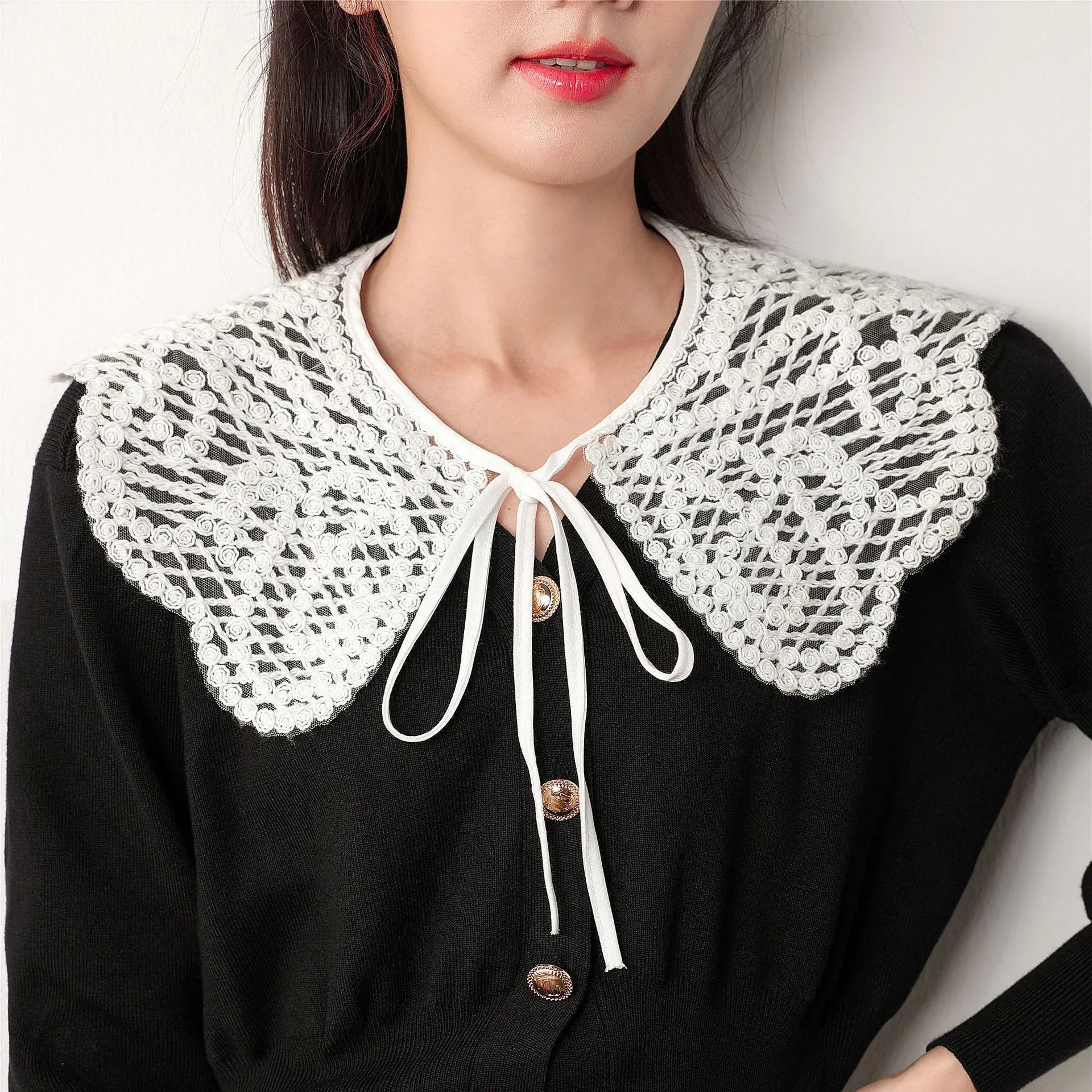 Scarf Collar New Fake Shawl Women's ddmysmile Shirt False Collar Vest Decorative Girls Shirt Detachable Collar Scarf Short Shawl Fuax Cols Smile