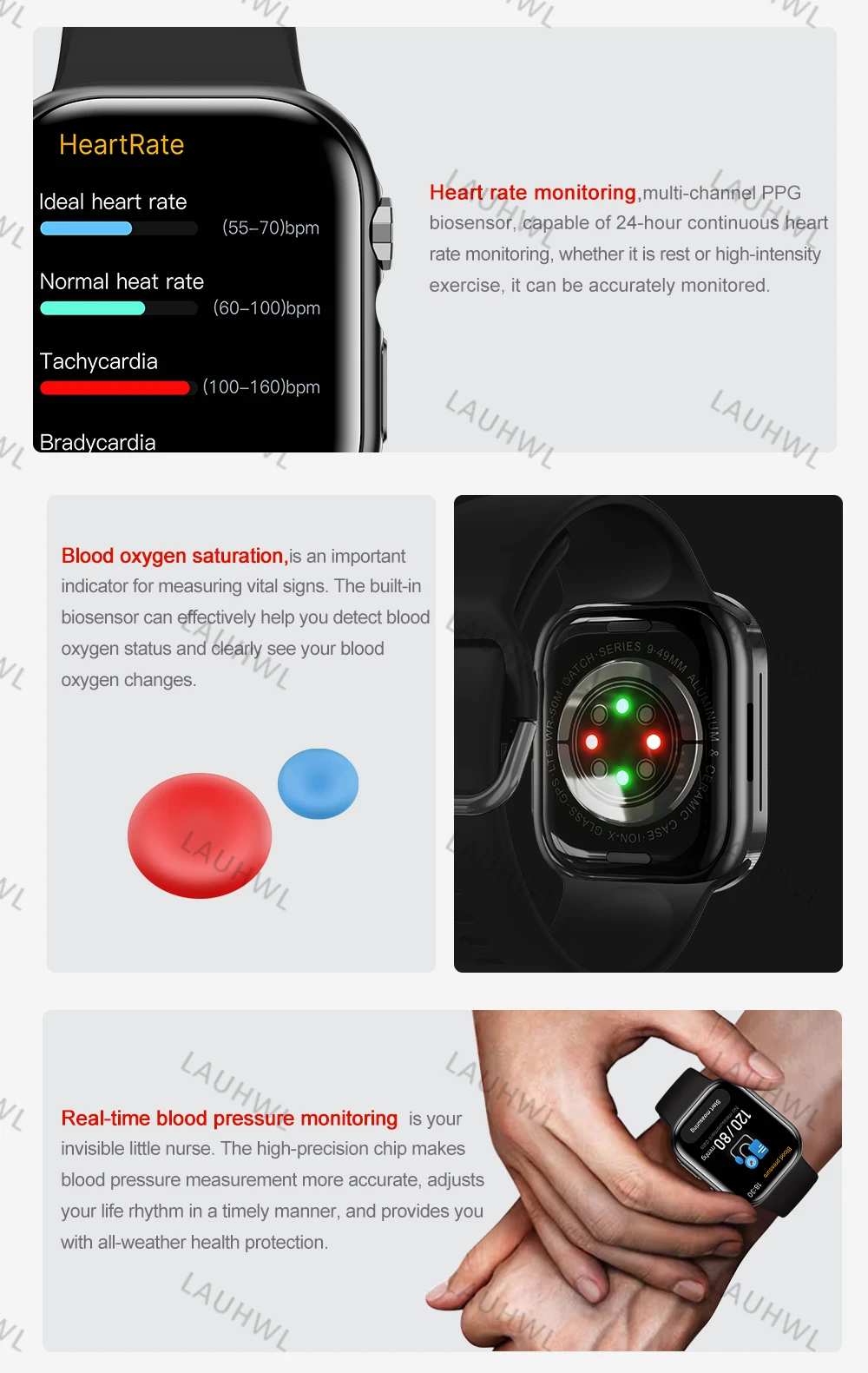 Bluetooth call smartwatch series 9 men and women exercise heart rate blood pressure NFC For Android smartwatches smartwatch 9