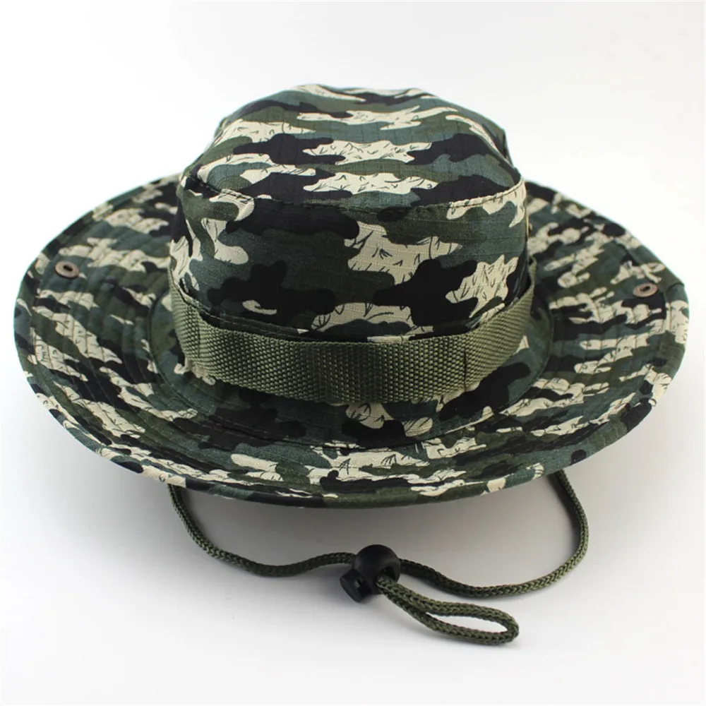 Ourdoor Mountaineering Camouflage Benny Men Bucket Hats Quick Dry Army Military Paintball Jungle Fishing Fisherman Caps smile