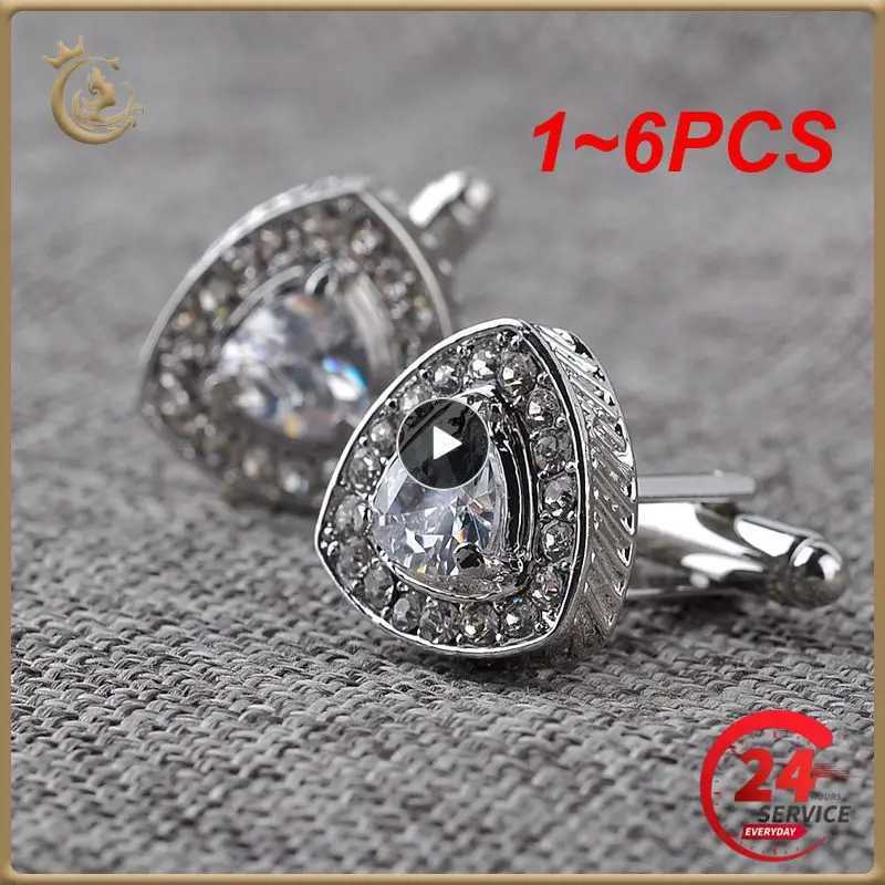 1-6 high-quality luxury diamond triangle mens cufflinks crystal fashion brand cufflink shirts W241109
