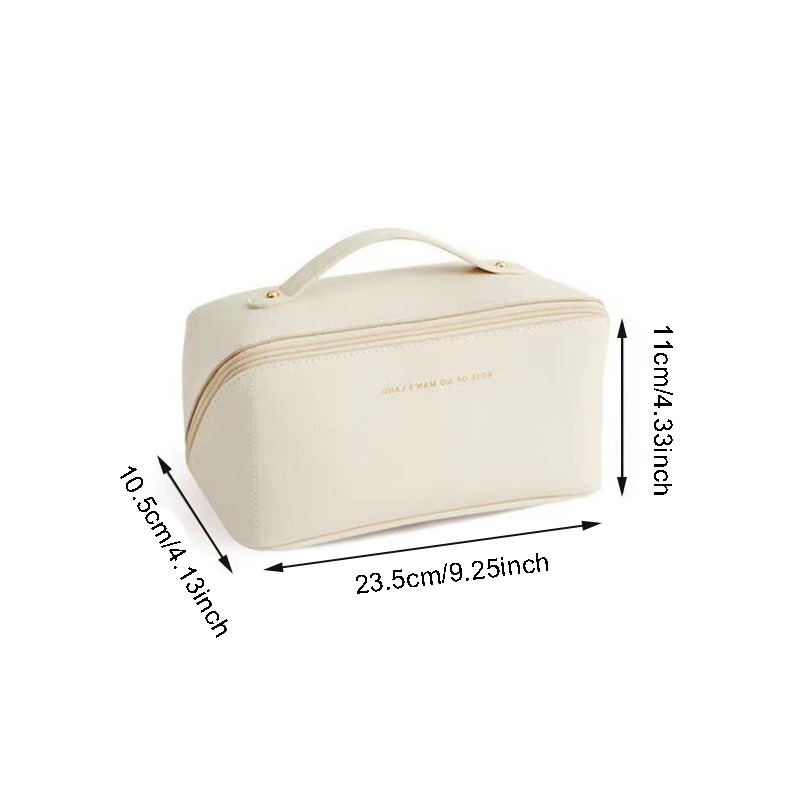 Cosmetic Bags For Women PU Leather Make Up Pouch Travel Toiletries Organizer Storage Hangbag Large Capacity Carry-on Makeup Tote