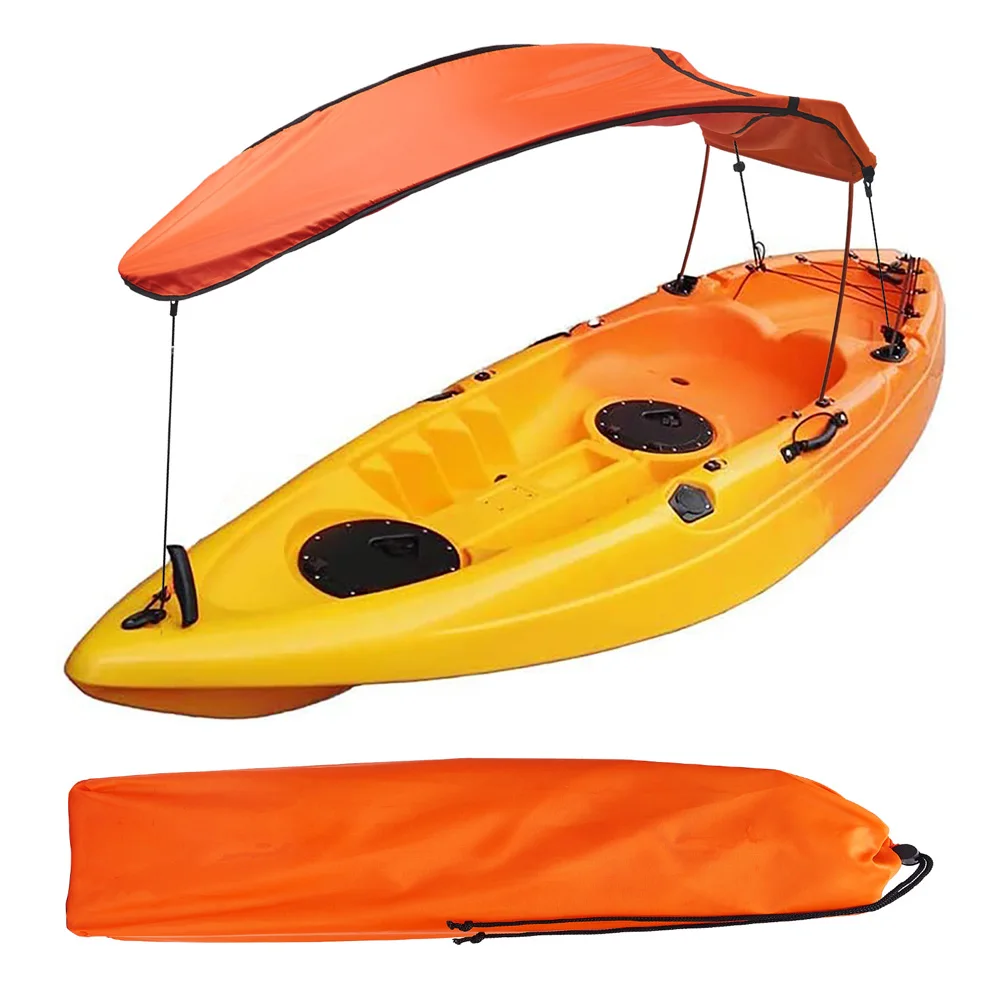 Set Universal Foldable 1 Boat Awning Durable Single Kayak Canoe ddmysmile Sun Shade Awning Canopy Lightweight Yacht Tourism Water Sports Smile