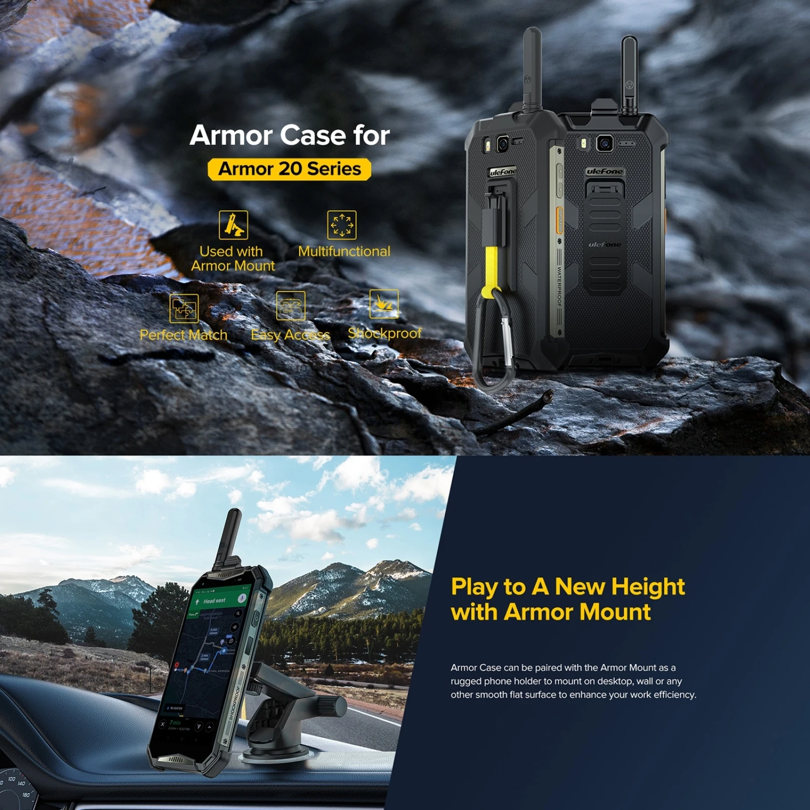 FOR Ulefone Case For Ulefone Armor 20WT Ulefone Back Clip Phone Case with Carabiner