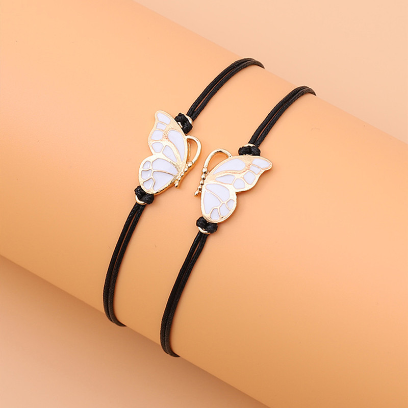 Friend Butterfly Best Friendship Bracelet for 2 Girls Gold Sier Color BFF Matching Butterfly Wings Long Distance Bracelet Gift smile