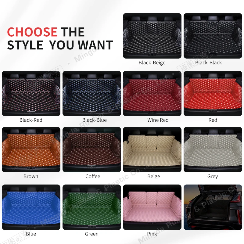 Auto Full Coverage Trunk Mat For Hyundai Santa Fe 7-Seat SUV 2017 Car Boot Cover Pad Interior Protector Accessories