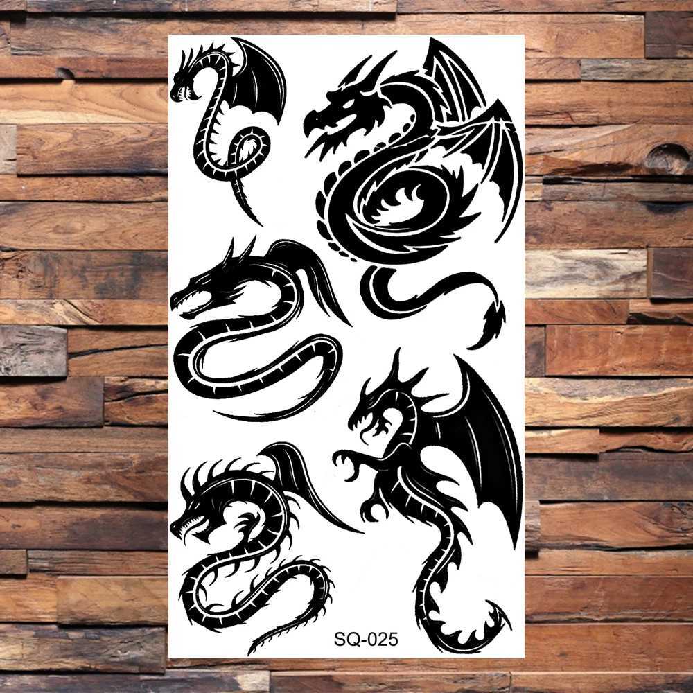 Black Scorpion Adult Temporary Tattoo Real Dragon Wolf Tiger Sting Fake Tattoo Stickers Hand and Leg Tattoo Creative W241109