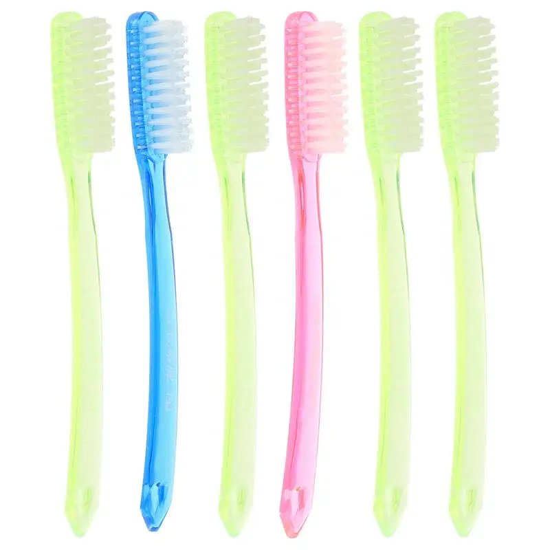 6 Pcs 2025 Traveling Adult Adults Cleaning Manual Toothbrushes Super new Hard Toothbrushes Adult Teeth Stain Cleaning (Random Color)