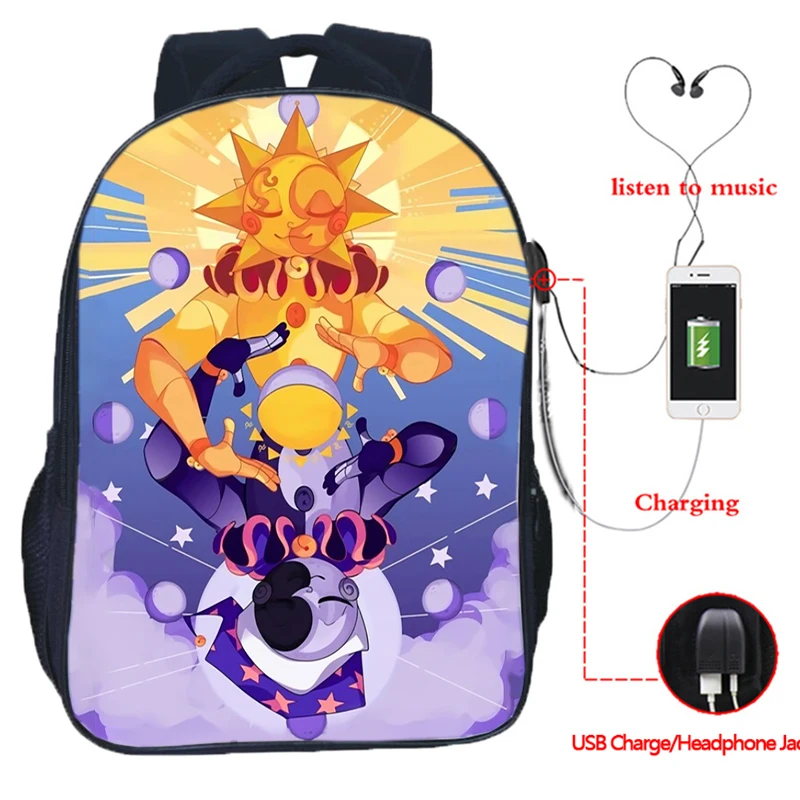 Sunrise Backpack Breach Security for Teenager Fnaf Sundrop Moondrop Boys Children School Bags Usb Charging Laptop Kids Book Bag smile