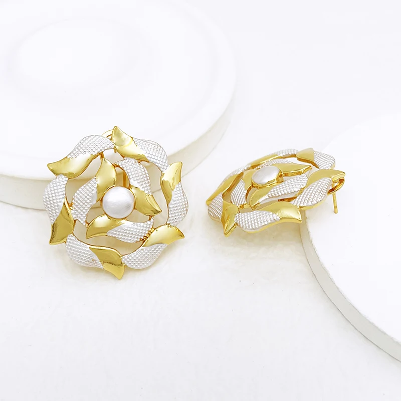 Set Jewelry New Dubai For Women Design Gold Plated Brazil Trending Necklace Earring Bracelet Ring Wedding Party ddmysmile Gift Smile