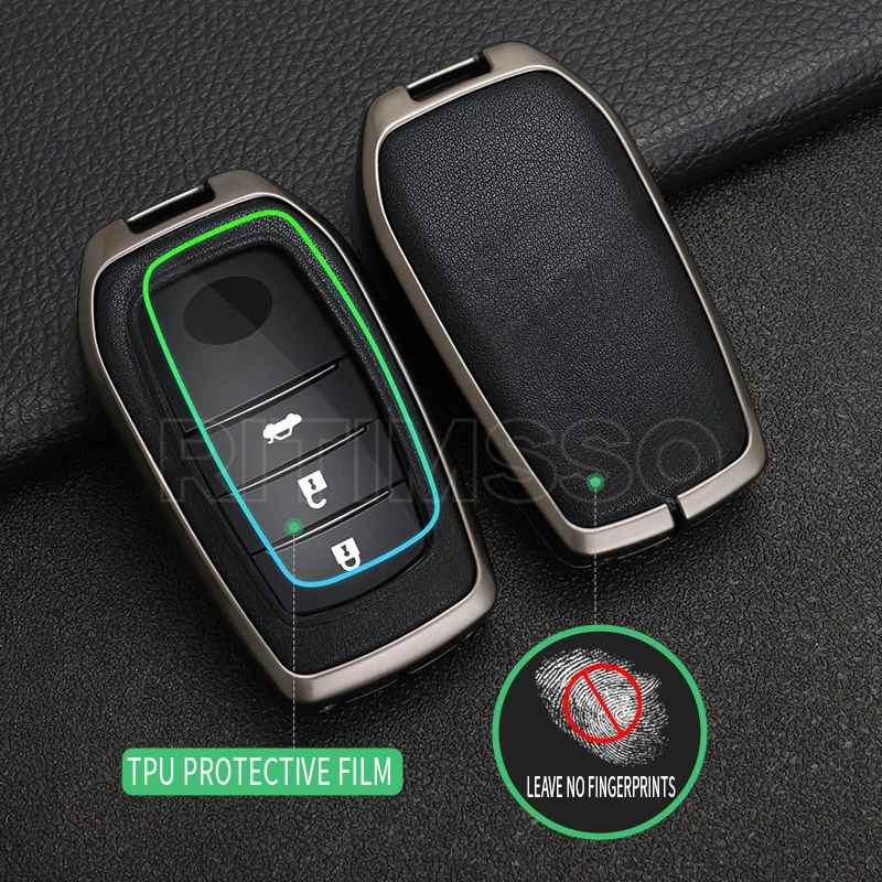 Alloy Car Zinc +Tpu Key Case Cover Shell For Toyota 86 Alphard VELLFIRE PREVIA Rav4 Hilux Fortuner Land Cruiser Innova ddmysmile Camry Smile +