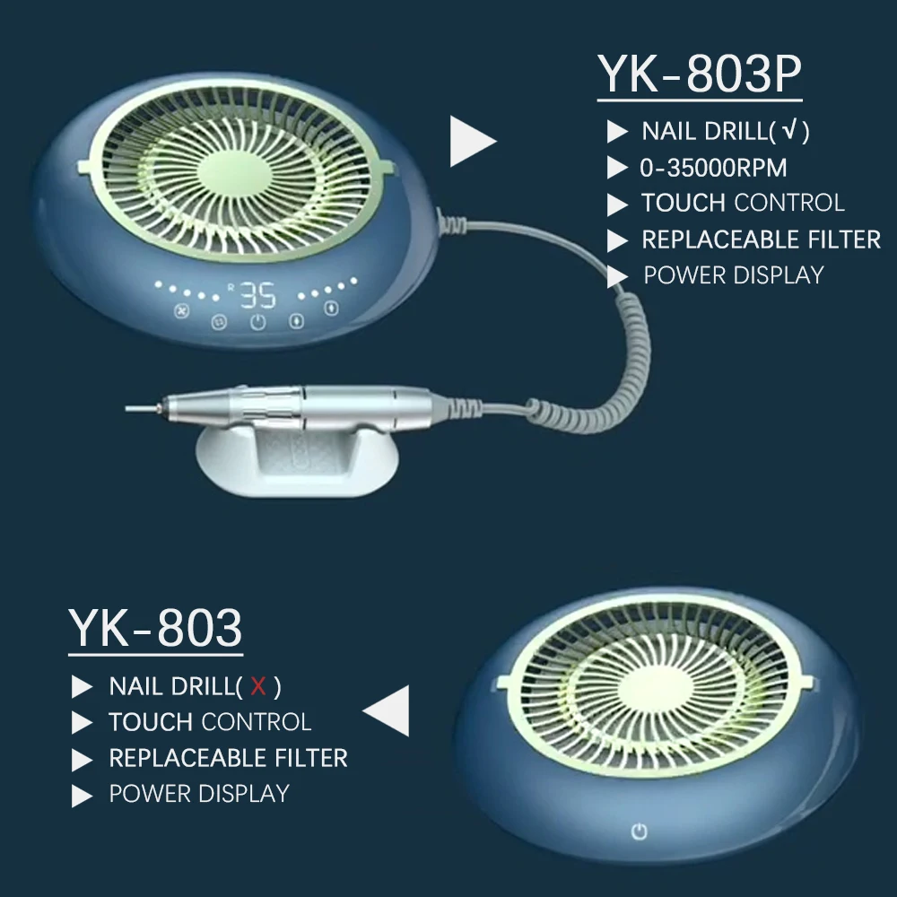 Powerful Vacuum Nail Dust Collector For Manicure Nails Collector With Reusable Filter Low Noise Nail Vacuum Cleaner For Nails