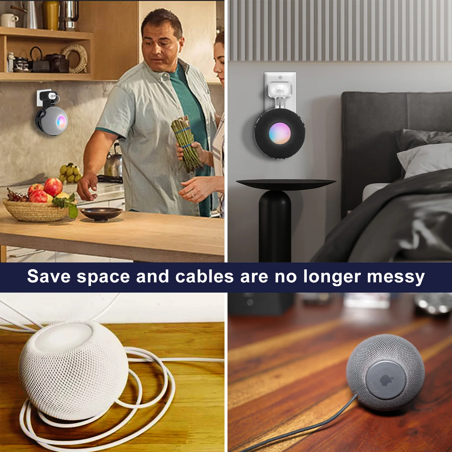 Wall Mount Support for Apple HomePod mini With Cable Storage Quality ABS Hard Case Socket Speaker Stand for Homepod mini Holder