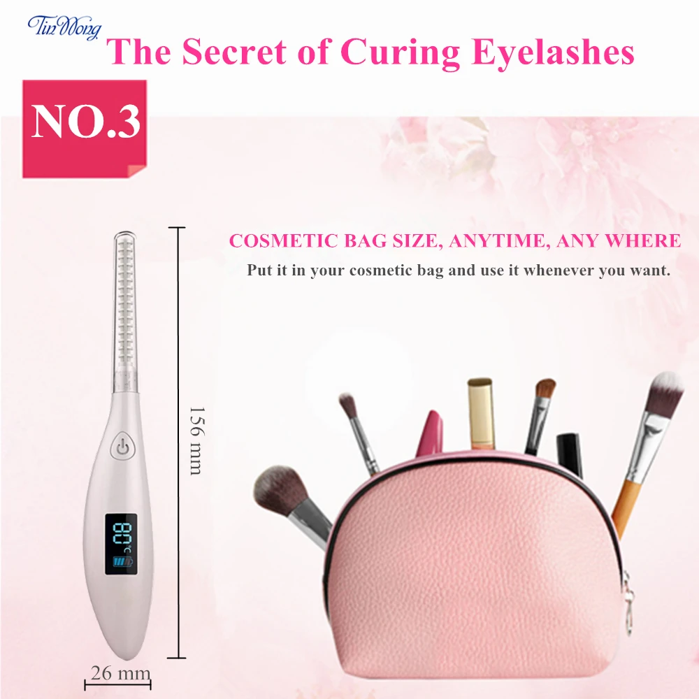 Eyelash Tinwong Curler Electric USB Rechargeable Ceramic Inner Core Heated ddmysmile Long-Lasting Smile