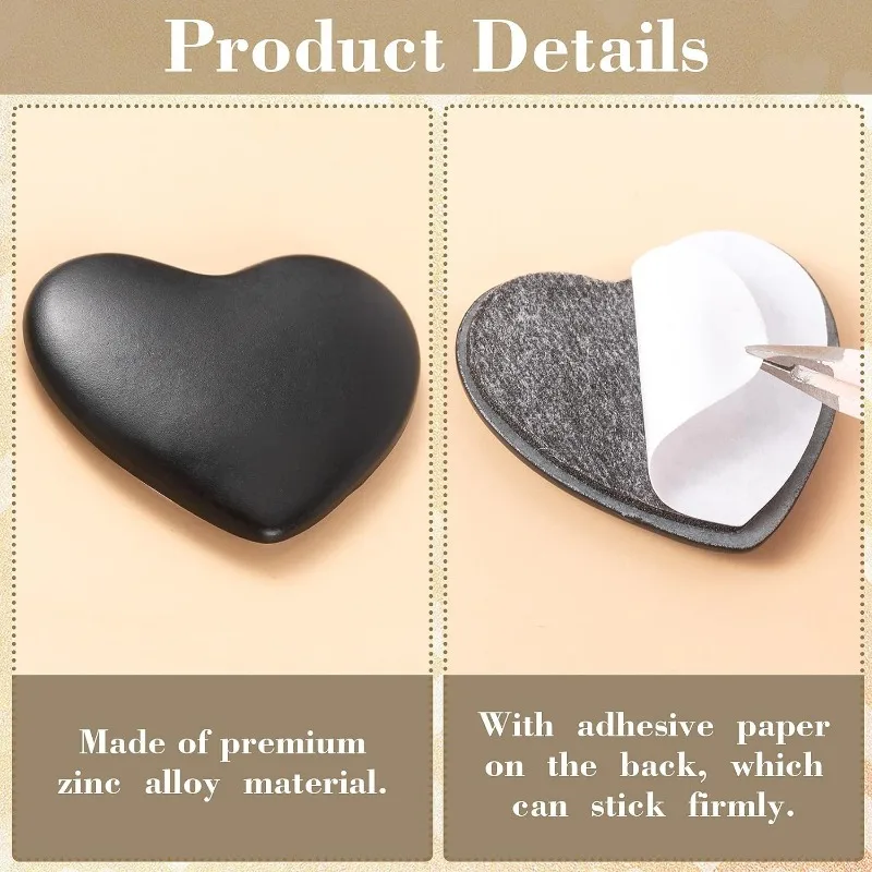 Metal Heart Stickers Self-Adhesive Black new Car Decals for Car Exterior Helmets 2025 Phone Case Laptop Window Envelope Card Making