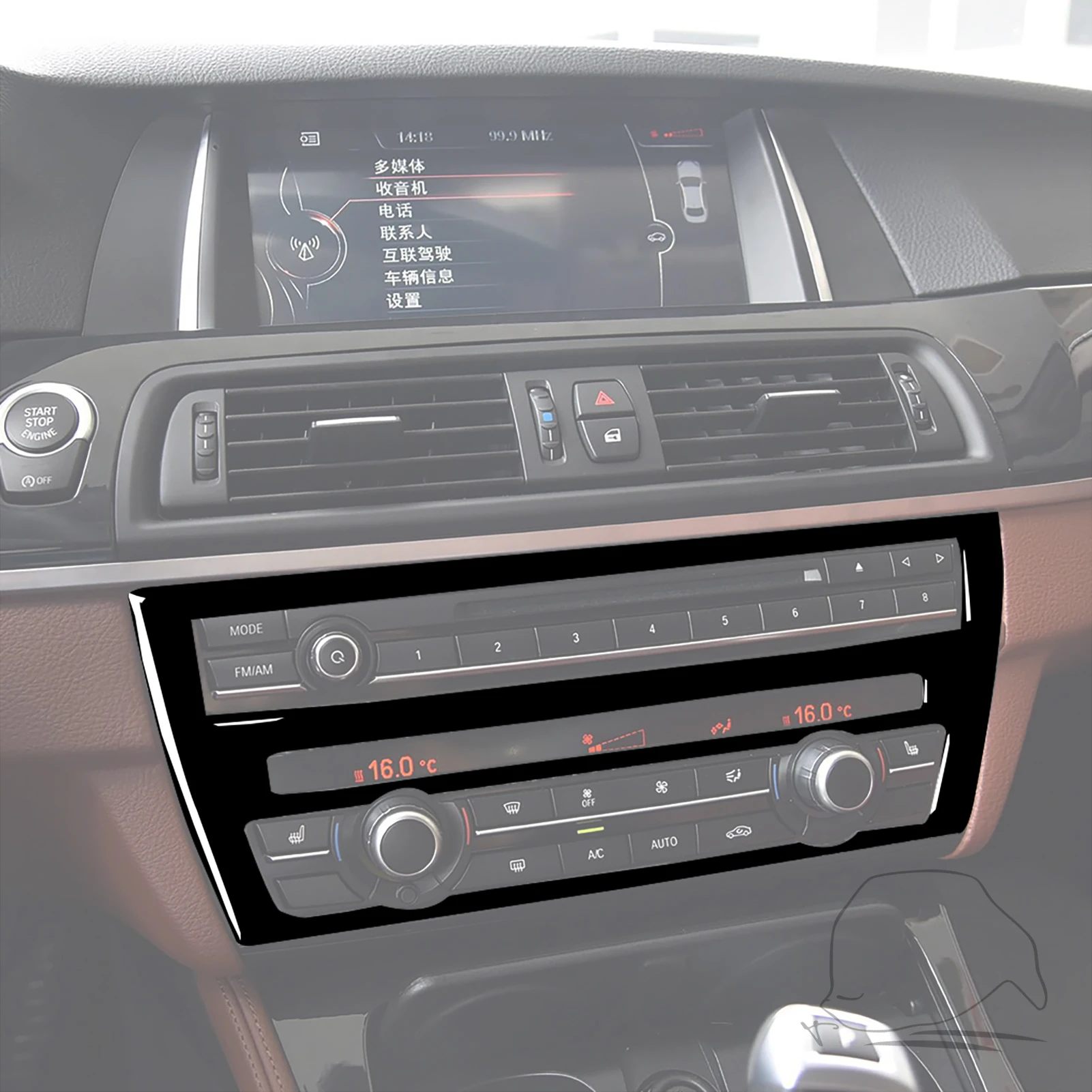 For BMW 5 Series F07 5GT 535i 2010-2016 Piano Black CD Panel Center Console Air Conditioning Cover Car Trim Accessories Sticker