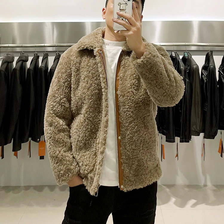 Autumn Womens Winter Fashion Sheep Cut Jacket Mens True Cotton Fur Coat Mens Thick Warm Casual Coat 1404 241108