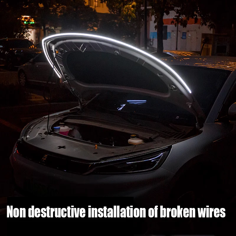 For BYD Atto3 Yuan Plus 2022 2023 Automotive hood through type daytime running light dynamic LED grille atmosphere light strip
