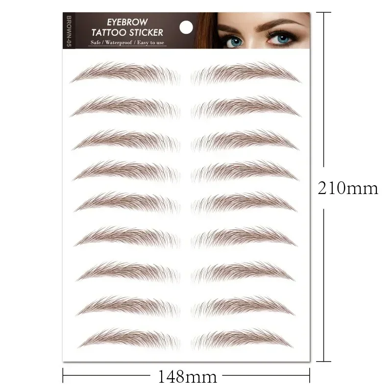 Eyebrows Like 4D Hair Stickers Makeup Waterproof Eyebrow Tattoo Sticker Long Lasting Natural Fake ddmysmile Eyebrow Stickers Cosmetics Smile