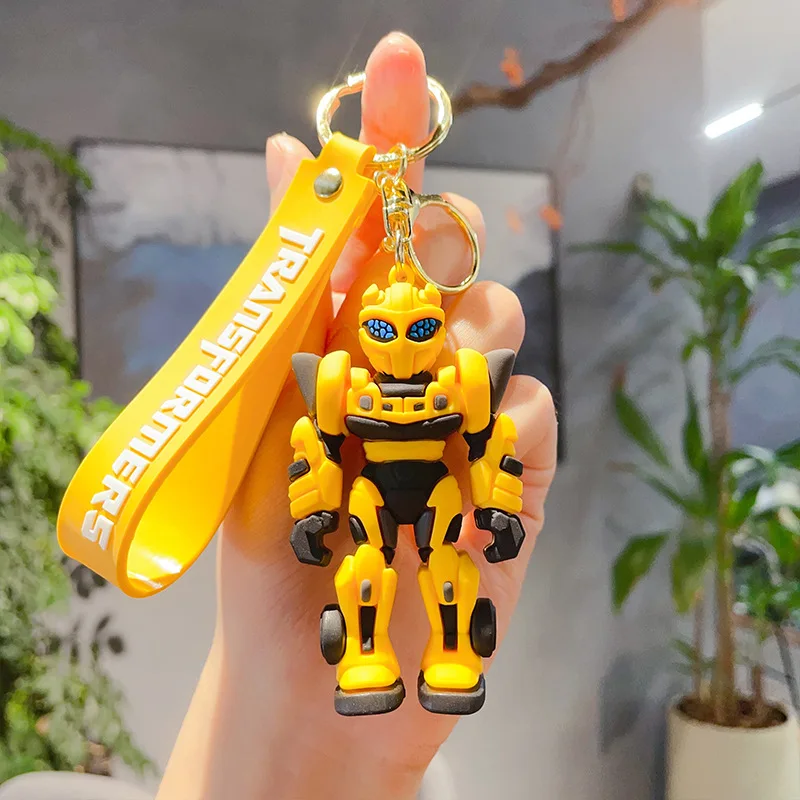 Transformers Keychain Optimus Prime Bumblebee Figure Anime Keyring Pendants Car Key Accessories Doll Ornaments Toy Gift for Kids