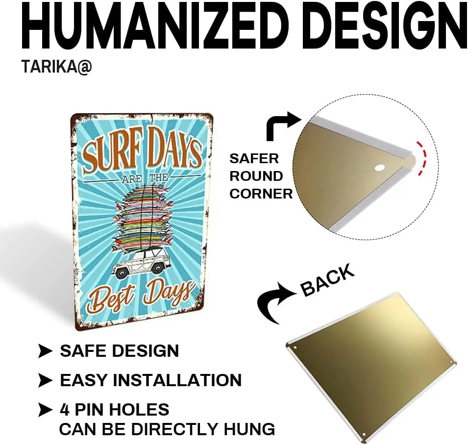 Are The Days Surf Best Days, Paddleboards Rental & Lessons Vintage Tin Signs Wall Decor, Retro Metal Sign For Outdoor Smile , ddmysmile & Decor,