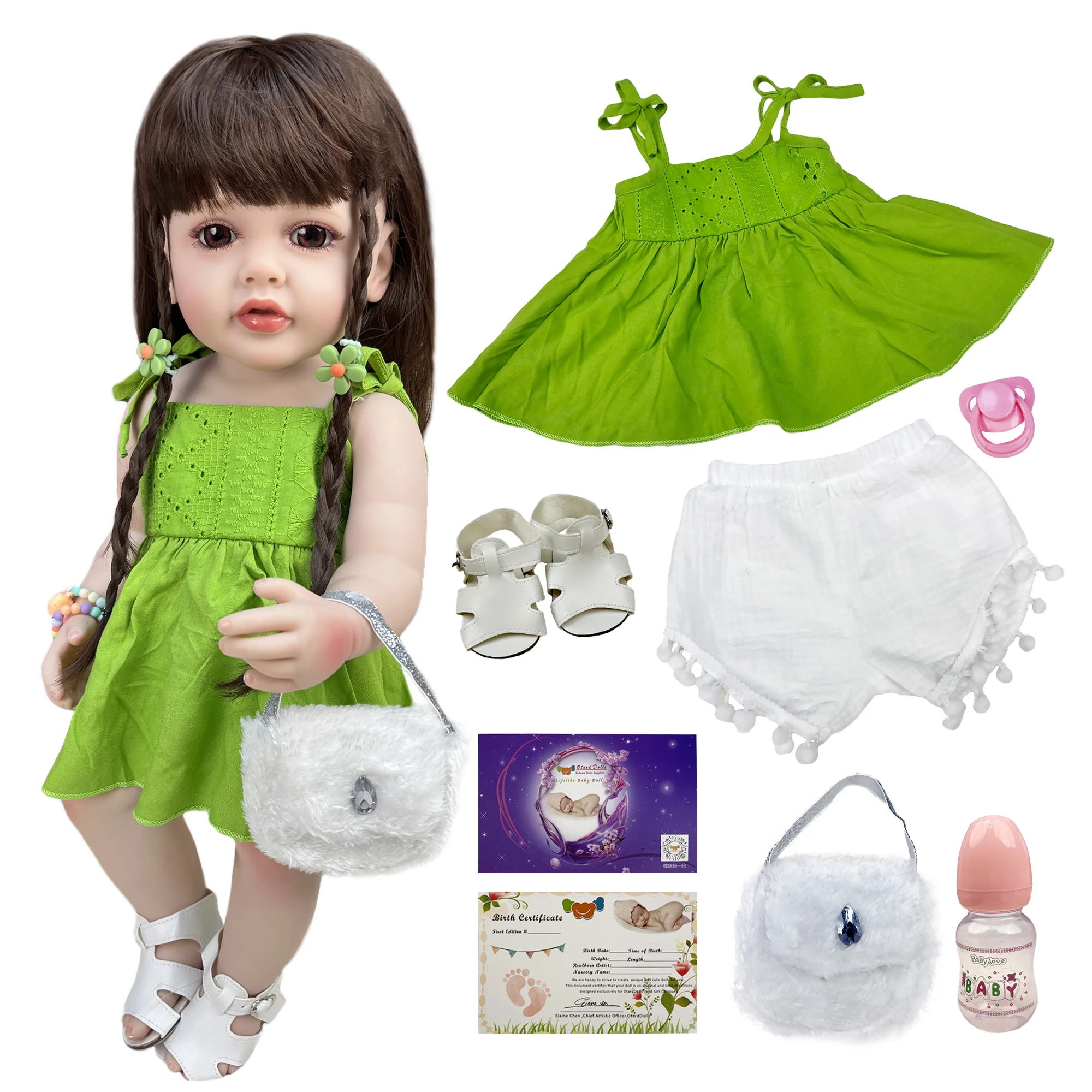 Cuddly Betty Full 55cm Body Soft Silicone Vinyl Bebe Reborn Girl 3D Paint Lifelike Real Reborn Toddler Dolls For Children's Toy smile