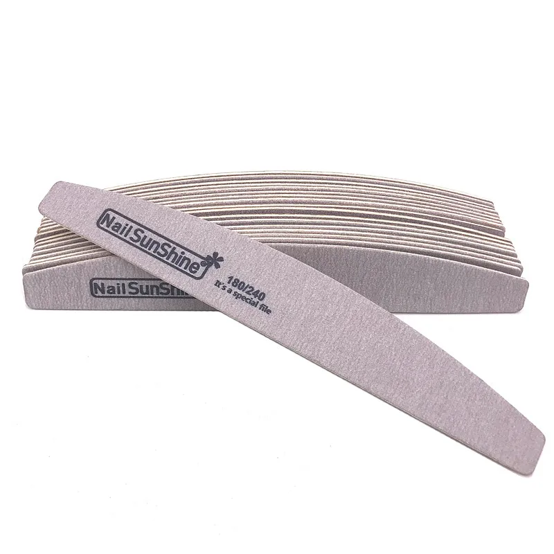 5 Pcs/Lot Grey Nail Sunshine 180/240 Nail Files Sanding Banana Buffer Blocks Wood Limas Pedicura Manicure Gel Nail Polish Set