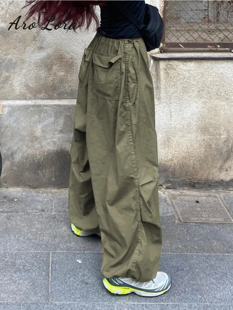 Casual Baggy Wide Leg Sweatpants White Loose Low Waist Streetwear Punk Cargo Pants Womens Vintage Hippie Joggers Trousers Y2K