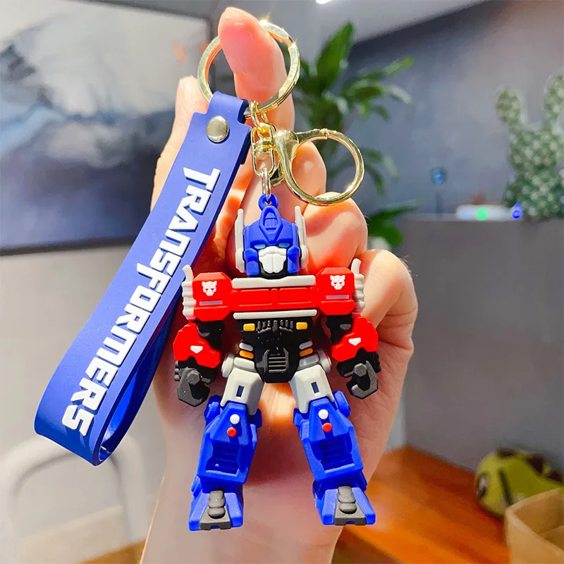 Transformers Keychain Optimus Prime Bumblebee Figure Anime Keyring Pendants Car Key Accessories Doll Ornaments Toy Gift for Kids