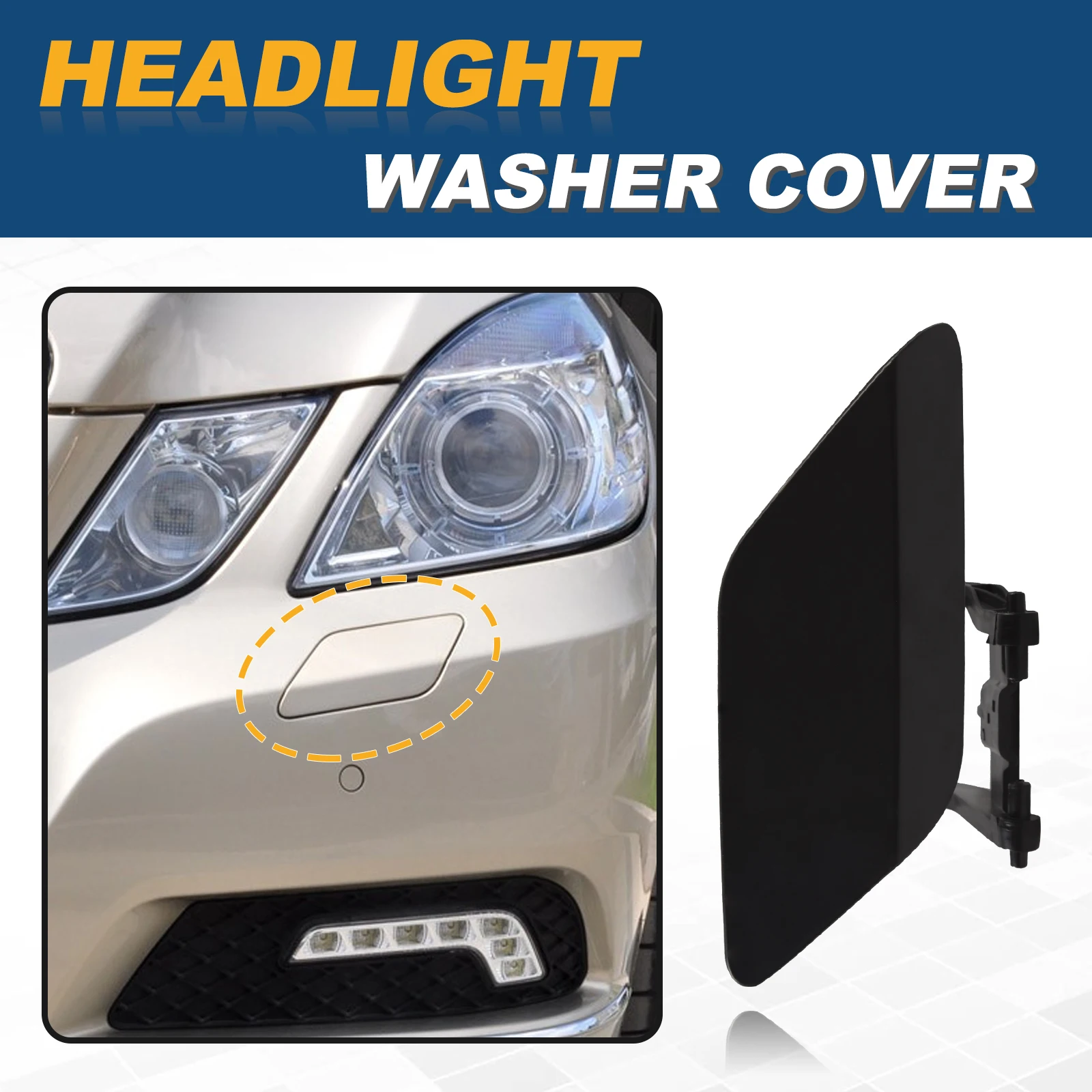 Front Bumper Headlight Washer Spray Cover Cap For Mercedes Benz E-Class W212 E300 E350 E400 E550 2008-2013 2128600108 2128600208