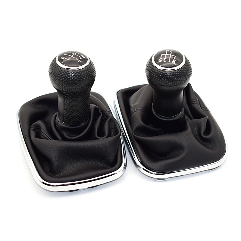 23mm VW For Golf 4 IV 4 GTI R32 Bora Jetta 5 Speed Black Frame Gear Shift Knob Lever Gaiter Boot 1999-2004 smile