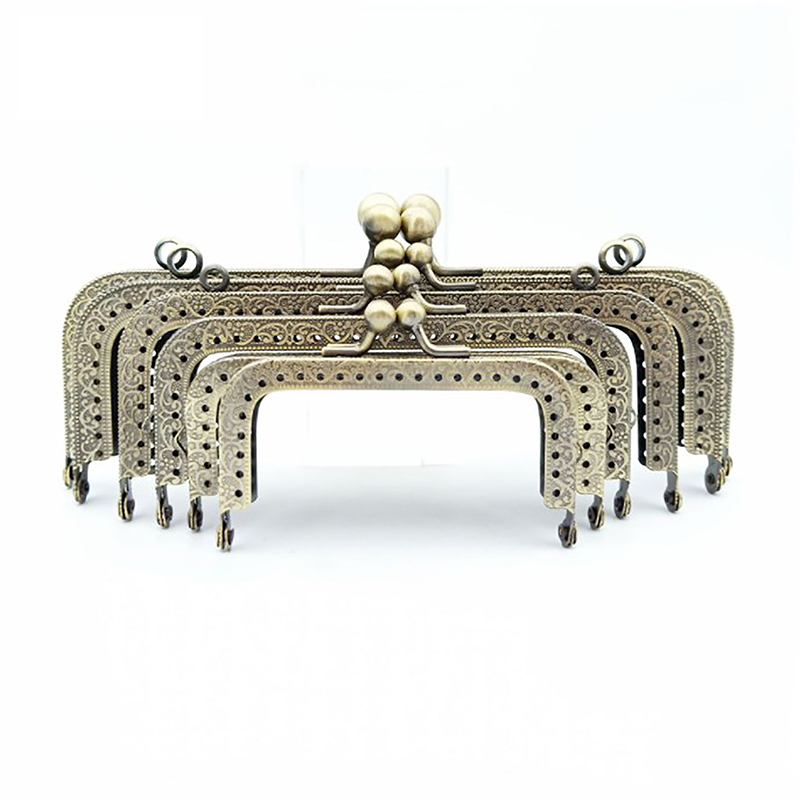 1PCS Square Glossy Silver Basic Metal Purse Frame Kiss Clasp Lock DIY Bag Accessories