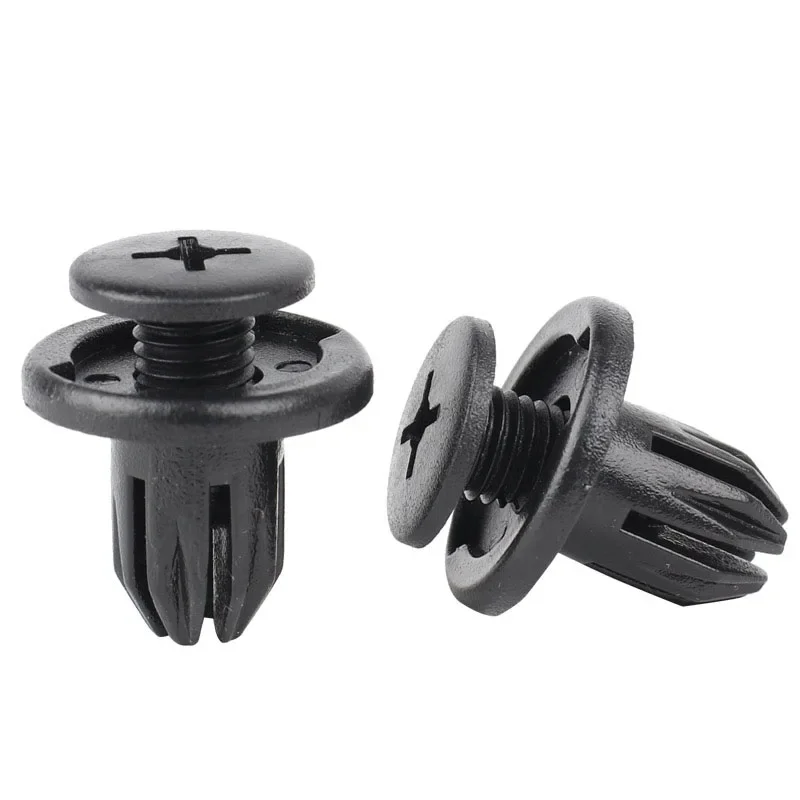 1/30pcs 8mm Plastic Rivets Fasteners Screw Car Bumper Fender Black Rivet Car Fastener Clips for Toyota Focus Kia Nissan Yamaha